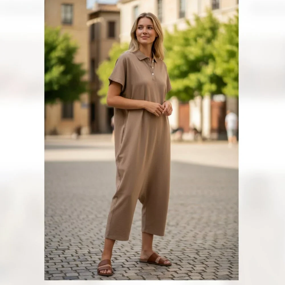 NWOT  ZARA BAGGY COTTON JUMPSUIT LAGENLOOK RELAX FIT BLOGGERS FAV